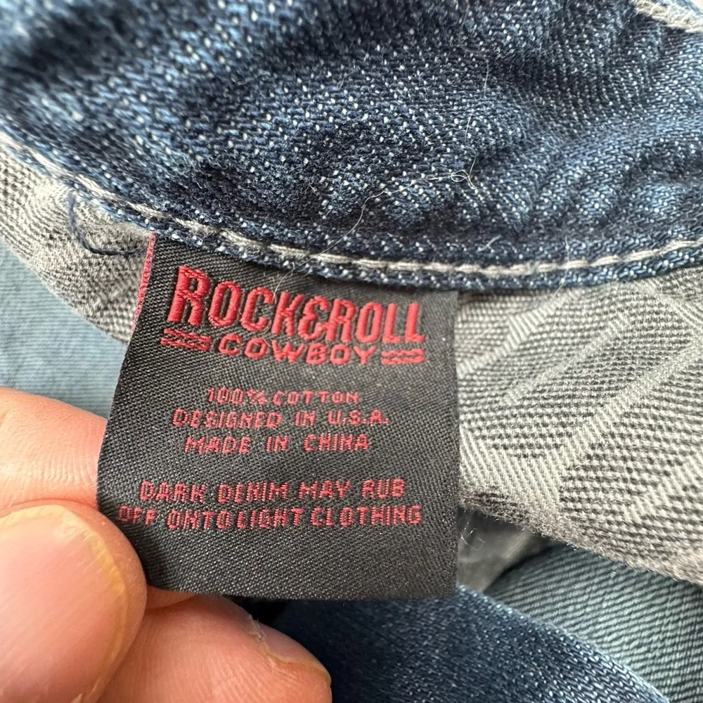 Rock&Roll Denim Jeans Revolver Slim Straight Leg Men's Sz 38x34 Western Cowboy‎